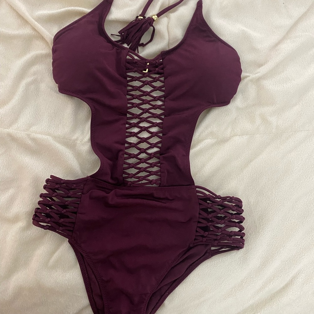 Abercrombie & Fitch Maroon One Piece Swimsuit
